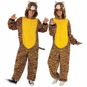 Tiger Hooded Jumpsuit Costume - Adult