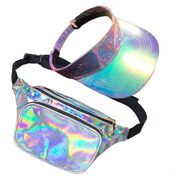 80's Galaxy Holographic Bum Bag & Visor Set