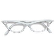 White 50s Rhinestone Glasses