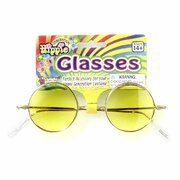 Lennon Hippie Glasses - Small Yellow Lenses/Gold Frames