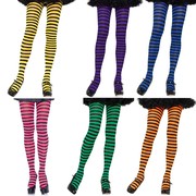Ladies Striped Opaque Tights