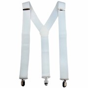 White Stretch Clip On Braces - Adult One Size