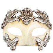 Antonio Roman Platinum & Ivory Masquerade Mask 