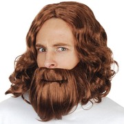 Jesus Wig & Beard Brown