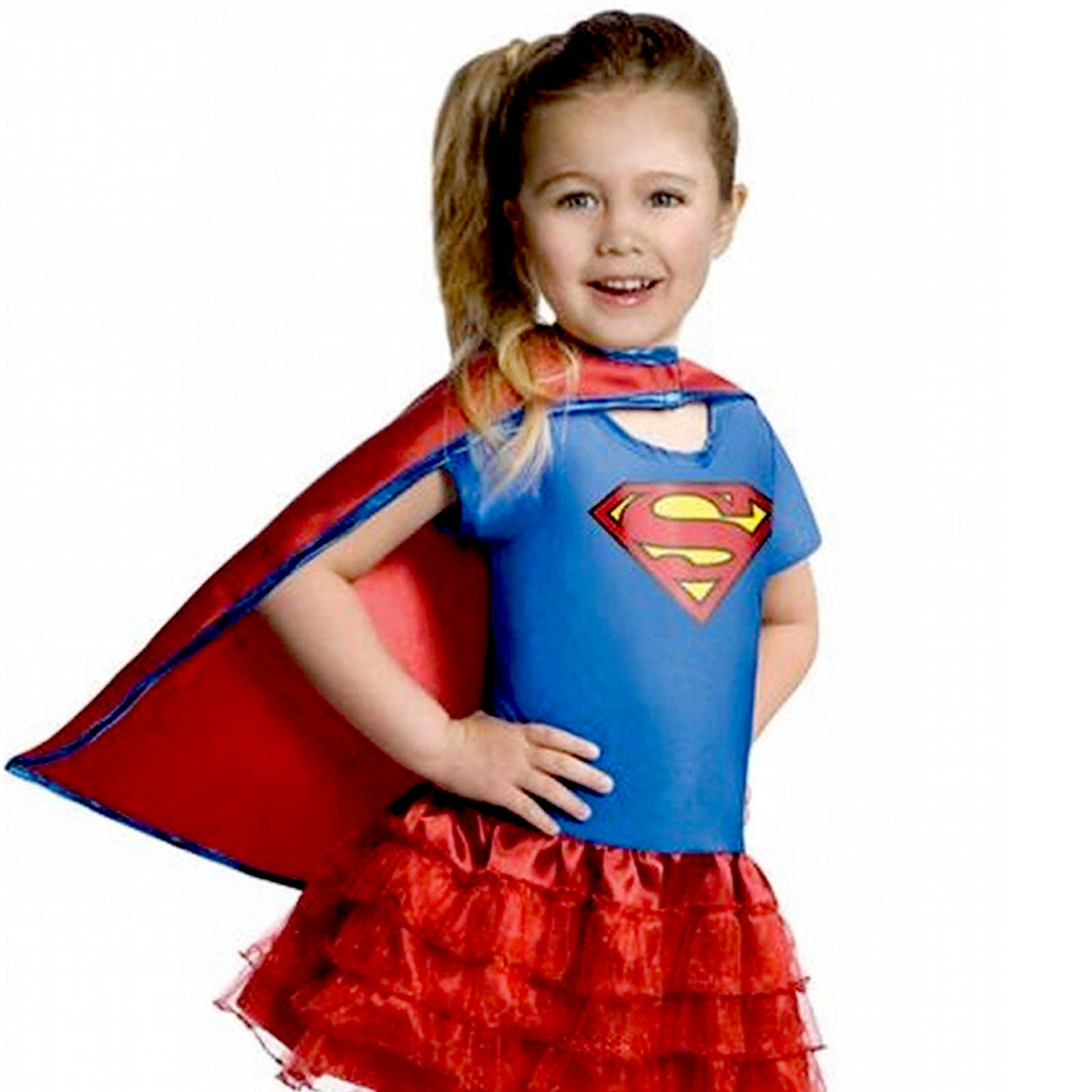 Supergirl Ruffle Tutu Dress Up Girls - Small