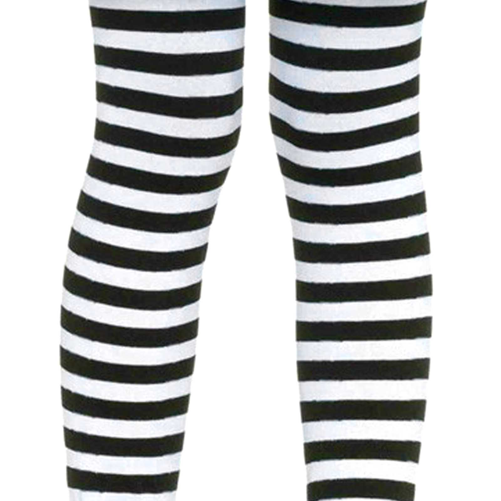 Kids' Black & White Striped Tights