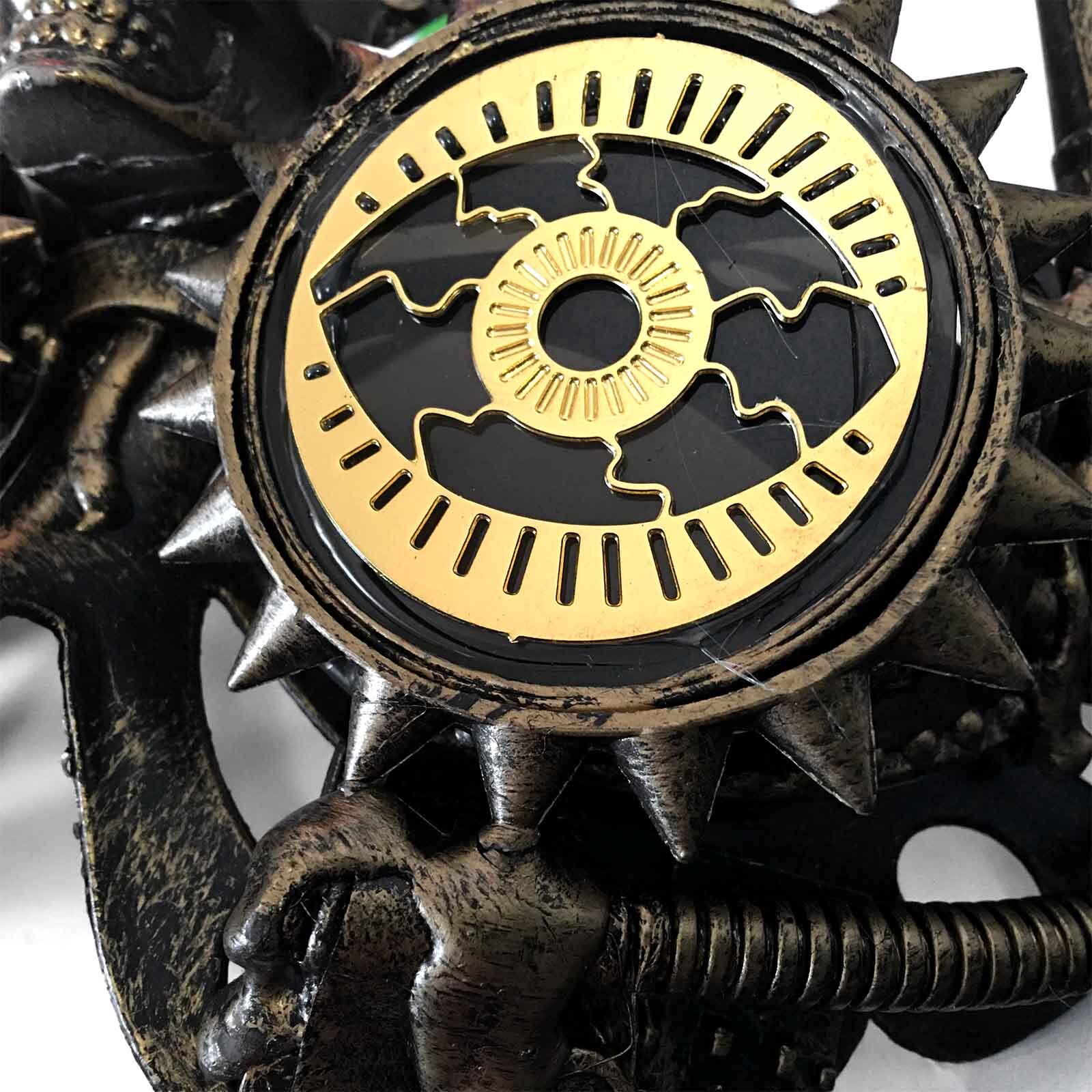 Steampunk Mask with Skull & Goggles Gold & Black