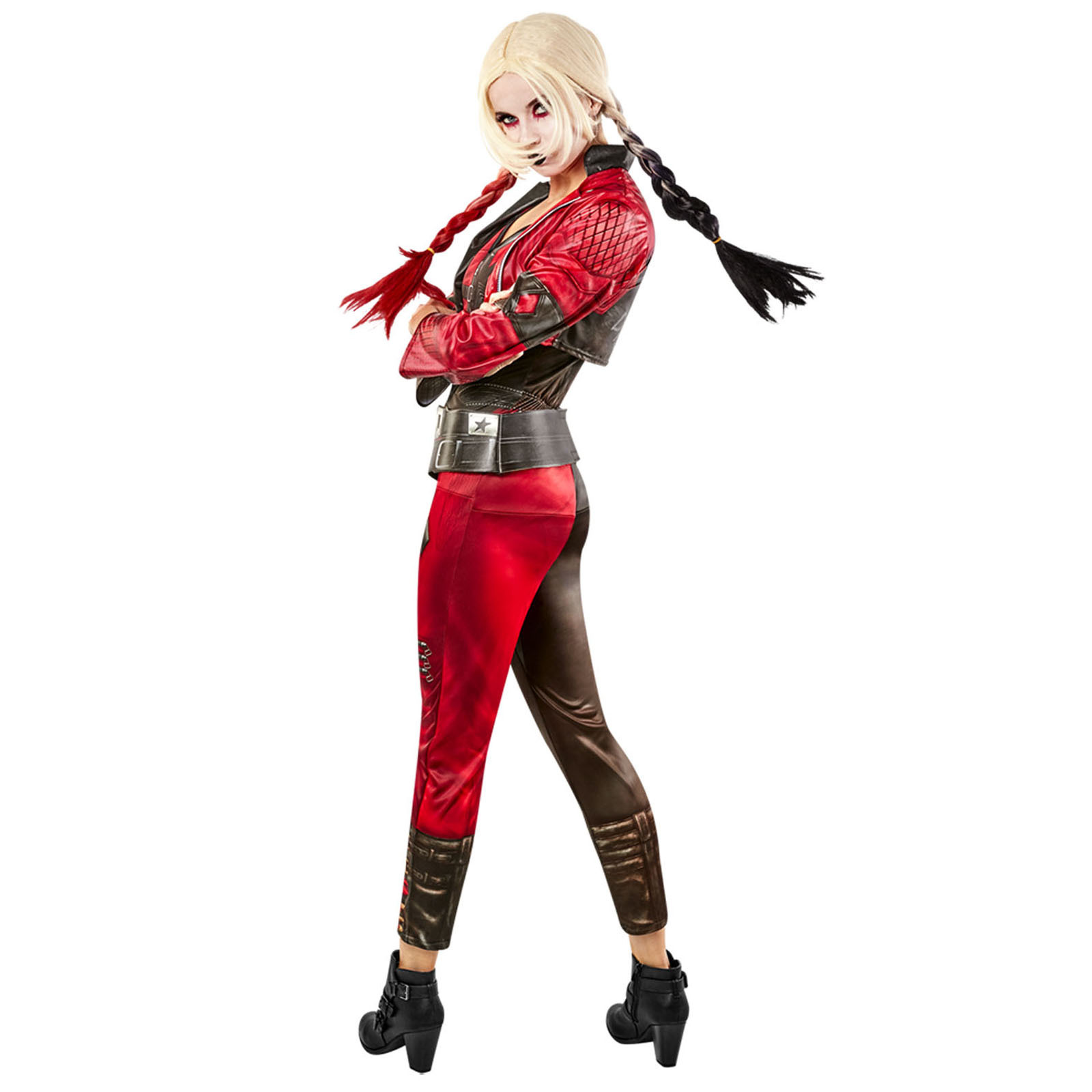 Harley Quinn The Suicide Squad Costume Adult DC Movie Jumpsuit Jacket Belt - Picture 16 of 24
