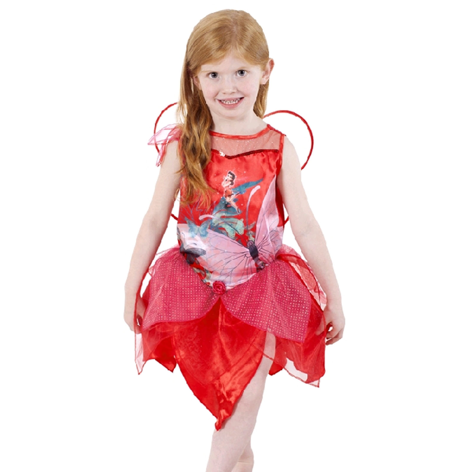 Fairy Pixie Green Rosetta Fairies Dress \u0026 Wings Disney Girls Rosetta C...