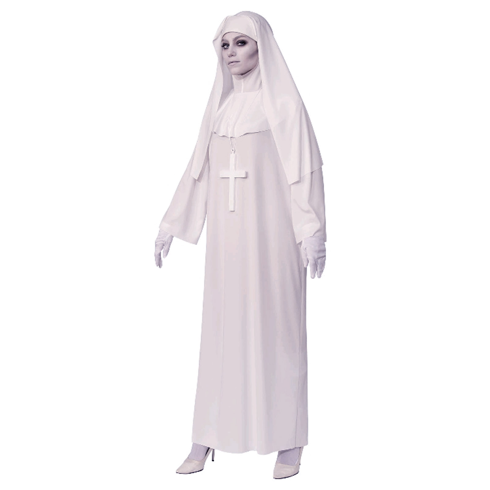 Detector malicioso Excesivo White Nun Costume - Adult Standard
