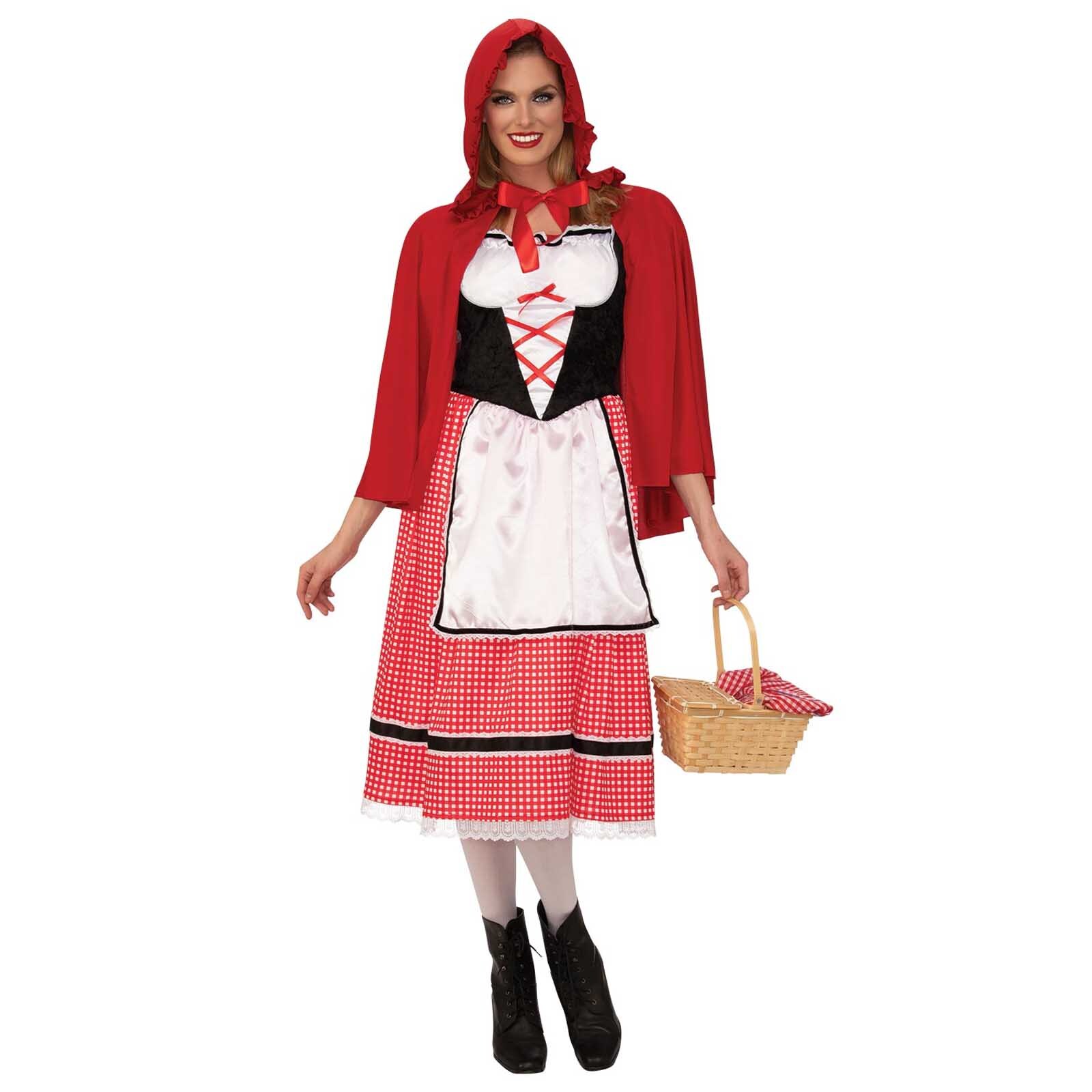 strapless open back dress Girls Deluxe Little Red Riding Hood Costume