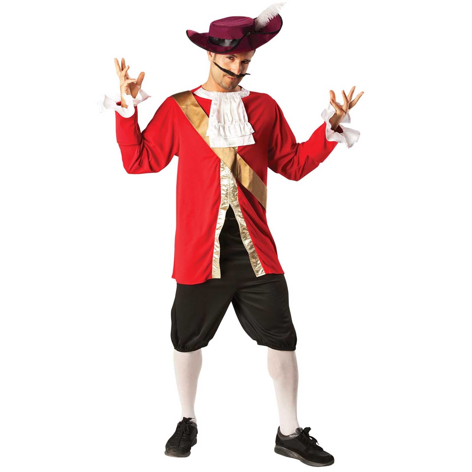 Plus Size Deluxe Captain Hook Costume | Exclusive | Adult | Mens | Black/Red/White | 5X | FUN Costumes