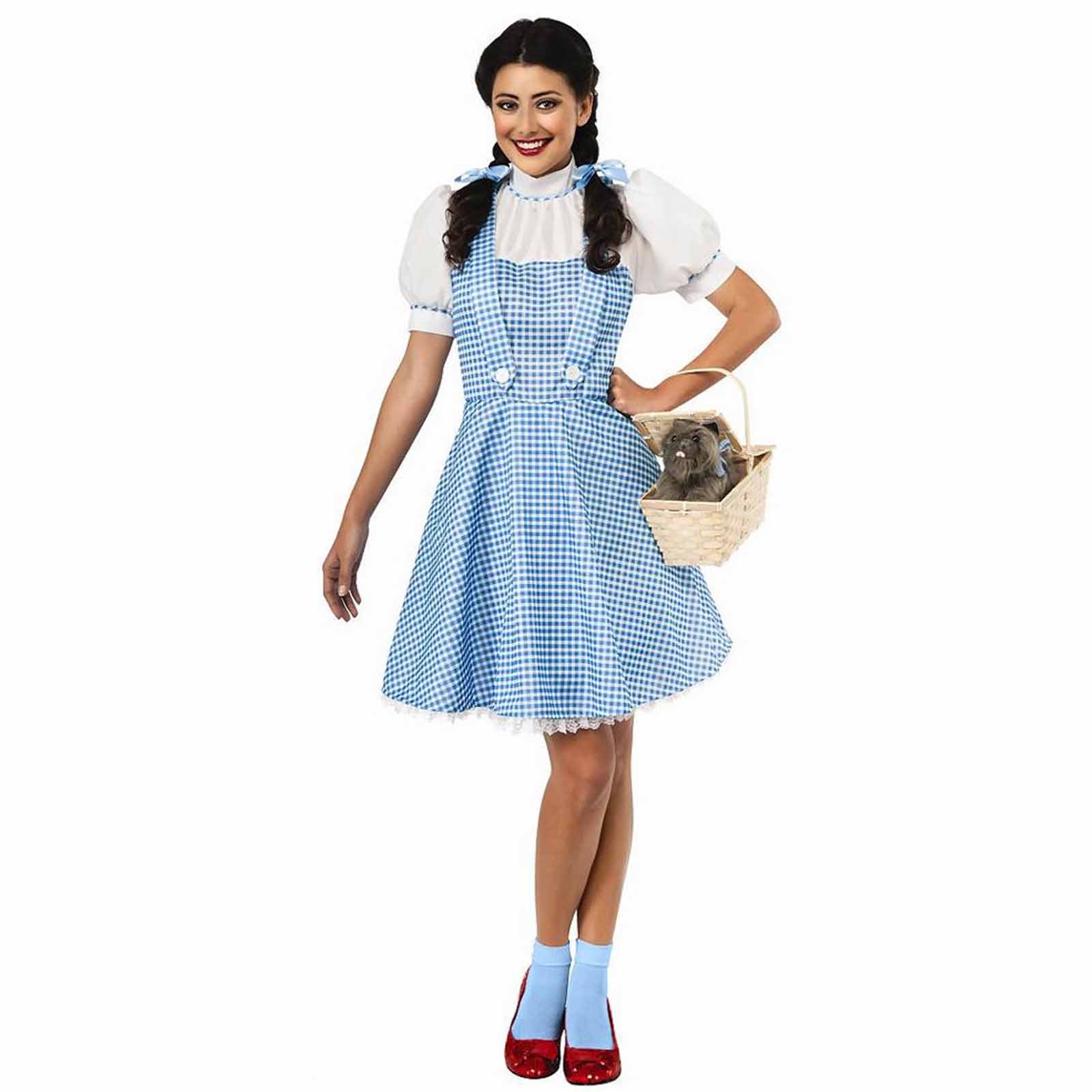 Dorothy Wizard of Oz Country Girl Gingham Dress Up Halloween Deluxe Teen Co...
