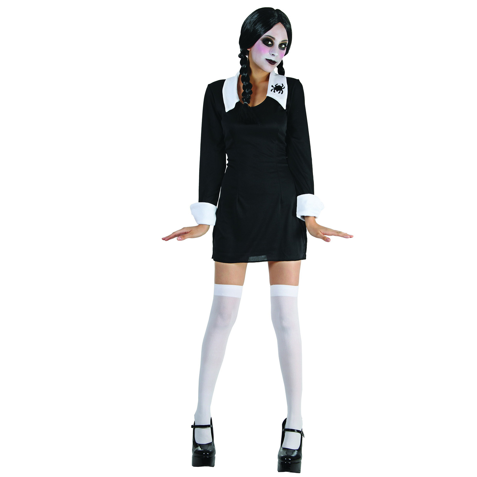 Creepy Schoolgirl Children Addams Family Fancy Dress Halloween Spider