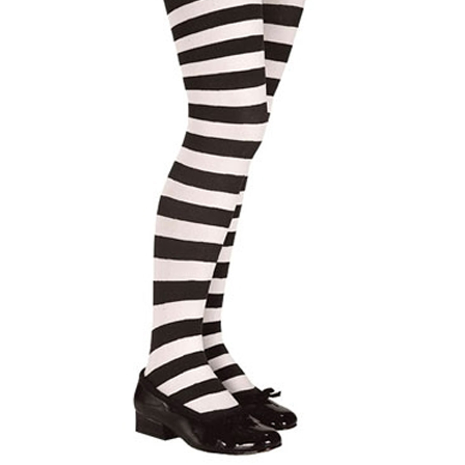 Black & White Stripe Witch Tights Girls Halloween Funky Kids Alice ...