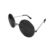 Lennon Hippie Glasses - Dark Tint Silver Rims