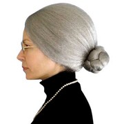 Granny Grey Wig with Bun