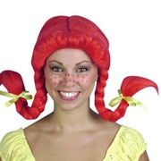 Red Plaits Wig - Adult One Size