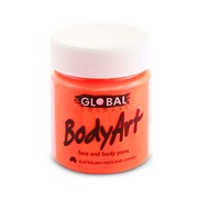 Global Body Art 45ml Jar Facepaint - Fluoro Orange