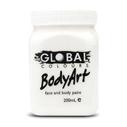 Global Body Art 200ml Jar Facepaint - White