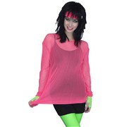 80s Fishnet Top (Adult Size) - Pink
