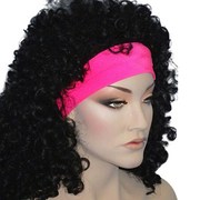 80s Lycra Headband - Neon Pink