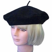 Black French Beret Hat - Adult