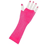 Fingerless Fishnet Gloves - Neon Pink