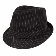 Pinstripe Havana Gangster Hat - Black