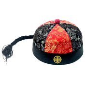 Chinese Fabric Hat with Braid - Adult One Size