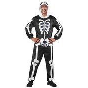 Skeleton Jumpsuit with Hood - Adult