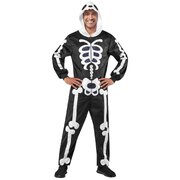 Skeleton Jumpsuit with Hood - Adult