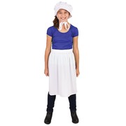 Historical White Bonnet & Apron Set - Child