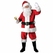 Santa Suit Deluxe Velvet Costume (8 Piece) - Adult