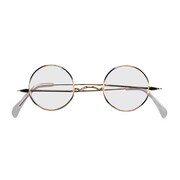 Santa Gold Glasses Clear Lenses - Round