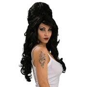 1960s Long Black Beehive Wig - Adult