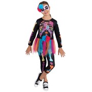 Neon Skeleton Girl Costume - Child