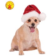Red Sequin Santa Pet Hat