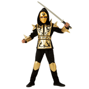 Black & Gold Ninja Costume - Child
