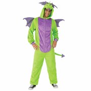 Green Dragon Hooded Jumpsuit Costume - Adult