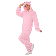 Pig Furry Hooded Jumpsuit Costume - Adult