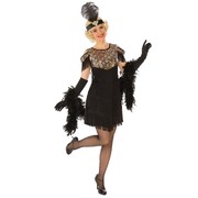 Gold & Black Flapper Costume - Adult