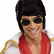 Elvis Glasses - Gold Frames Dark Lenses