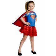 Supergirl Ruffle Tutu Dress Up Girls - Small