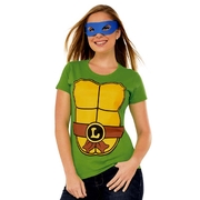 TMNT Leonardo Ladies Tee & Mask - Adult