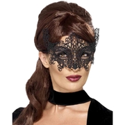 Filigree Black Lace Swirl Eyemask - Adult