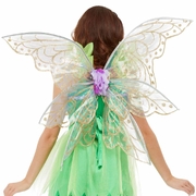 Iridescent Pixie Fairy Wings (Gold Glitter Print) - Adult One Size