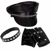 Biker Accessory Kit - Hat, Gloves, Choker