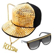 Party Rock Accessories Kit - Cap, Glasses & Neck Chain