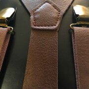Leather Look Braces/Suspenders - Brown